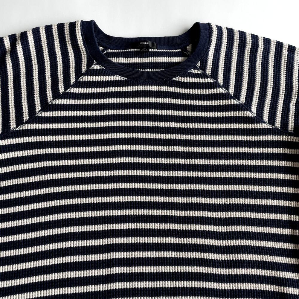 J.Crew Waffle Striped Sweatshirt Size M - Picture 4 of 16